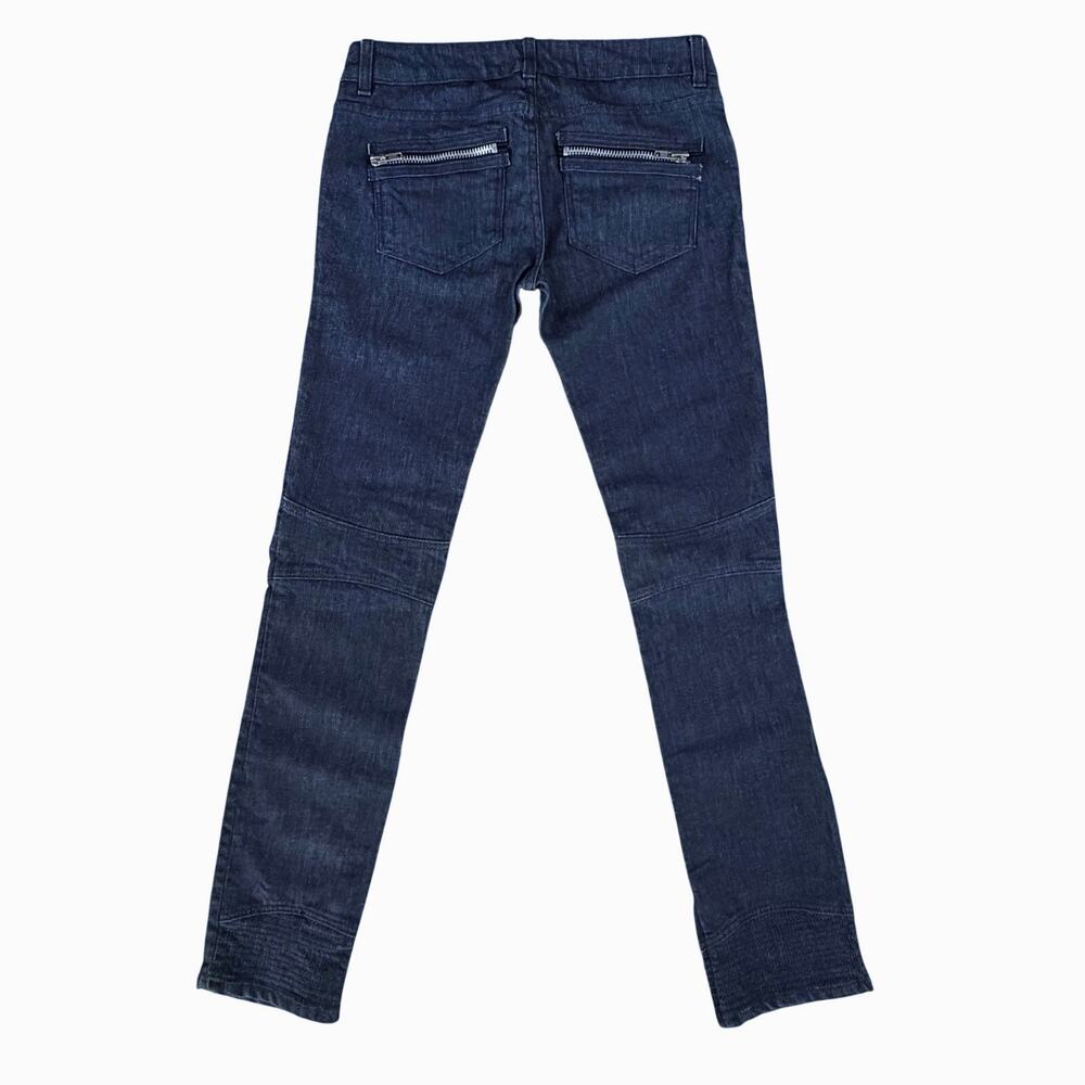 Rockstar Sushi Women's Moto Jeans Dark Denim Chunky Zippers Ankle Zip USA Sz 31